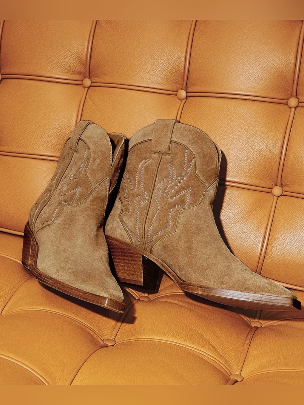Reformation Otto Mini Western Boot in Toasted Coconut